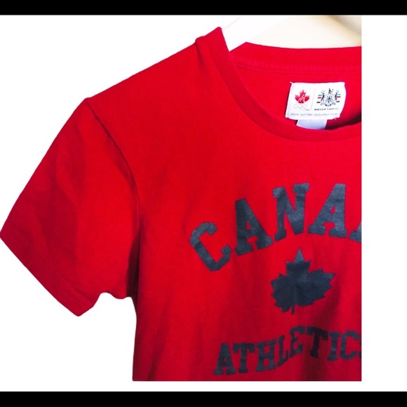HUDSONS BAY COMPANY Official Canada Olympics Tee With Scoop Neck Red Size Small - Picture 4 of 8